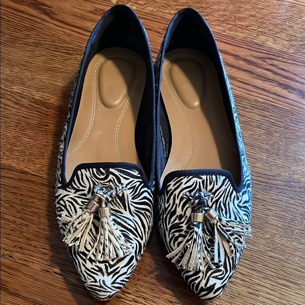 Hush Puppies Black and White Zebra Loafers